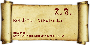 Kotász Nikoletta névjegykártya